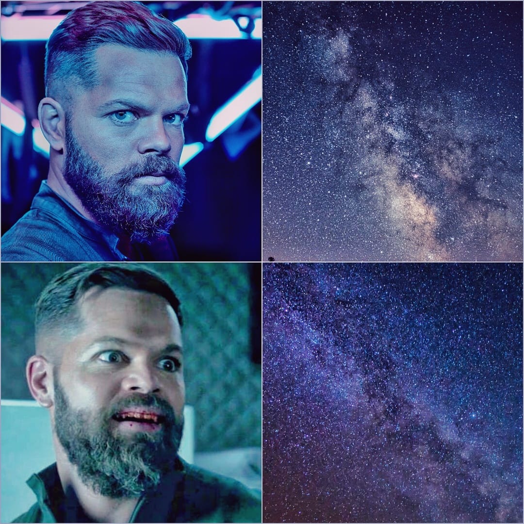 The meme is a humorous comparison between two images. The first image is of Justin Timberlake, and the second image is of the night sky. The text "L" is written in the second image, implying that the night sky is "L" shaped. The meme is poking fun at the idea that the night sky can be shaped like a letter "L".